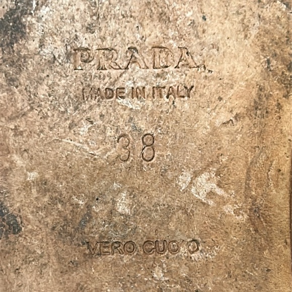 Prada Women's Leather Tan and Brown Beaded Sandals size EU 38 US 8 - Picture 9 of 16